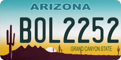 AZ license plate BOL2252
