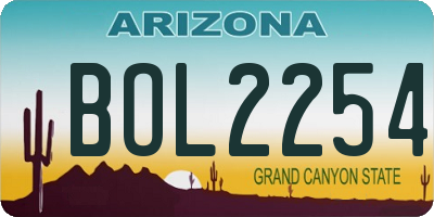 AZ license plate BOL2254