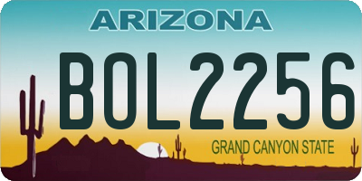 AZ license plate BOL2256