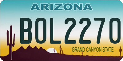 AZ license plate BOL2270