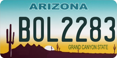 AZ license plate BOL2283