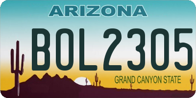 AZ license plate BOL2305