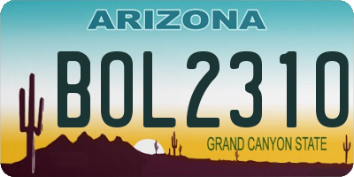 AZ license plate BOL2310