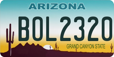 AZ license plate BOL2320