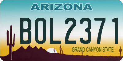 AZ license plate BOL2371
