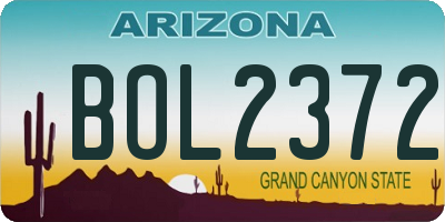 AZ license plate BOL2372