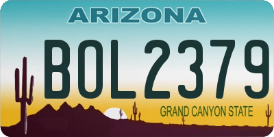 AZ license plate BOL2379