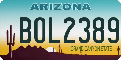 AZ license plate BOL2389