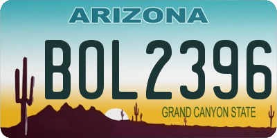 AZ license plate BOL2396