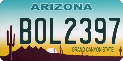 AZ license plate BOL2397