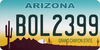 AZ license plate BOL2399