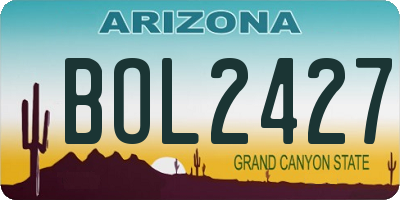 AZ license plate BOL2427