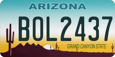 AZ license plate BOL2437