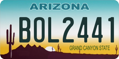 AZ license plate BOL2441