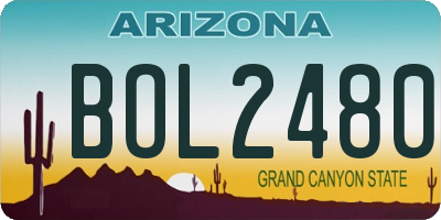 AZ license plate BOL2480