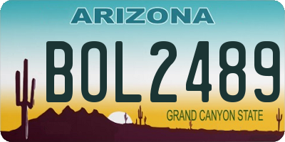 AZ license plate BOL2489