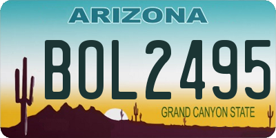 AZ license plate BOL2495