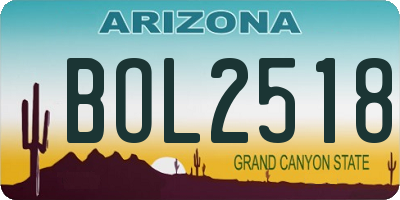 AZ license plate BOL2518