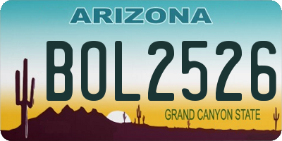 AZ license plate BOL2526