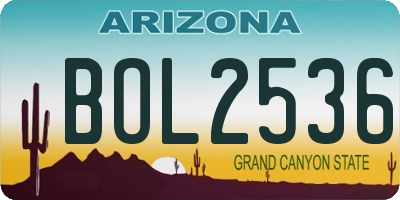 AZ license plate BOL2536