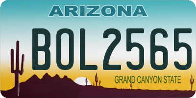 AZ license plate BOL2565