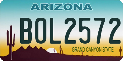 AZ license plate BOL2572