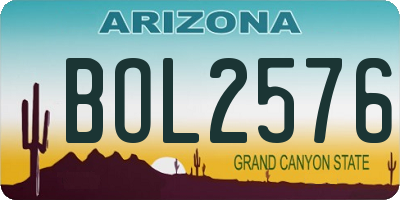 AZ license plate BOL2576