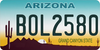 AZ license plate BOL2580