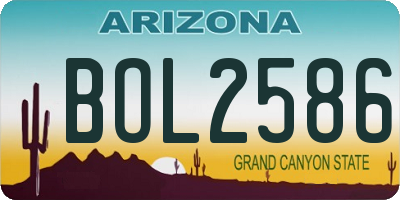 AZ license plate BOL2586
