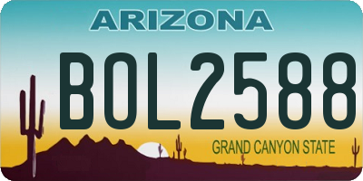 AZ license plate BOL2588