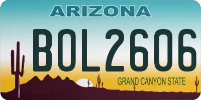AZ license plate BOL2606