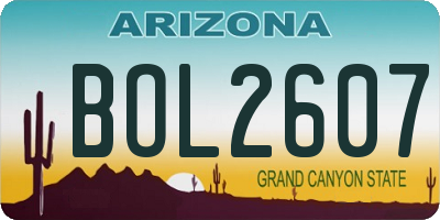 AZ license plate BOL2607