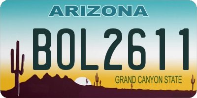 AZ license plate BOL2611