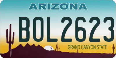 AZ license plate BOL2623