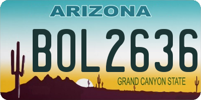AZ license plate BOL2636