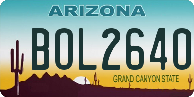 AZ license plate BOL2640