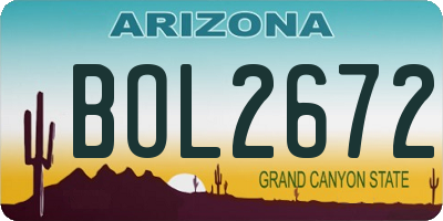 AZ license plate BOL2672