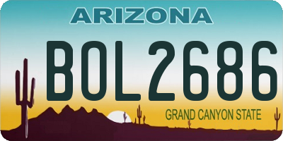 AZ license plate BOL2686