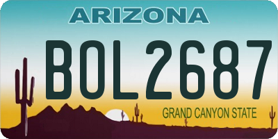 AZ license plate BOL2687