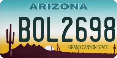 AZ license plate BOL2698