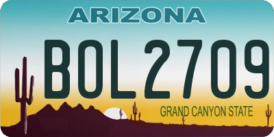 AZ license plate BOL2709
