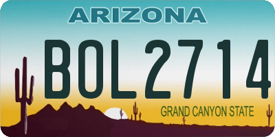 AZ license plate BOL2714