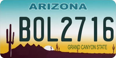 AZ license plate BOL2716