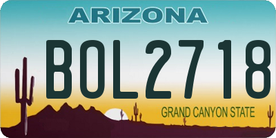 AZ license plate BOL2718