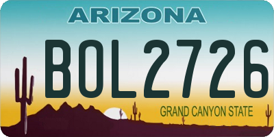 AZ license plate BOL2726