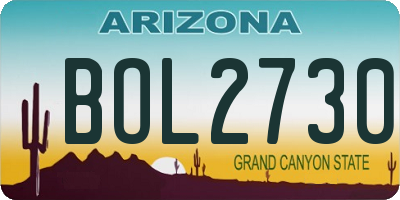 AZ license plate BOL2730