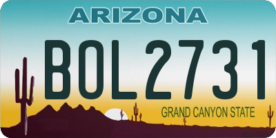 AZ license plate BOL2731