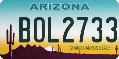 AZ license plate BOL2733