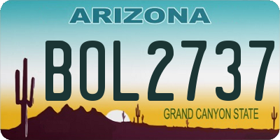 AZ license plate BOL2737