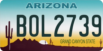 AZ license plate BOL2739